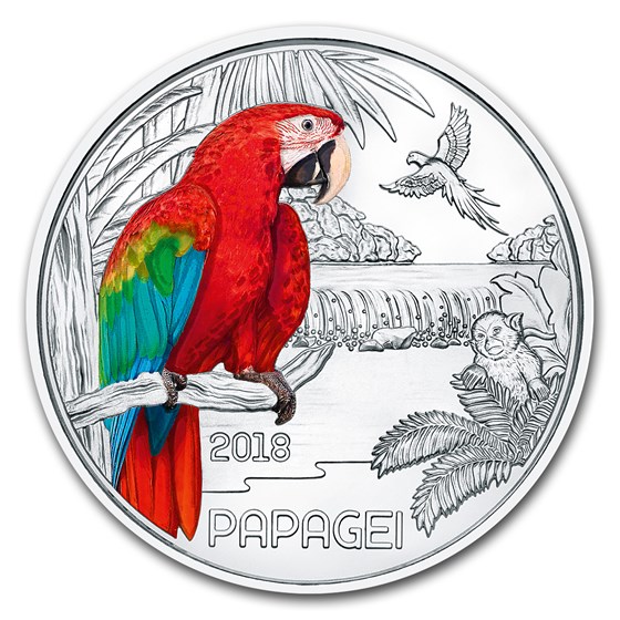 2018 Austria Cupro-Nickel €3 Colorful Creatures (The Parrot) 2018 Austria Cupro-Nickel €3 Colorful Creatures (The Parrot)